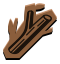Wood resource icon showing timber logs